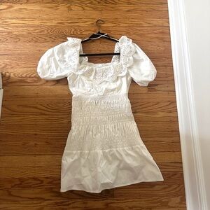 Astr White Lace Trim Dress